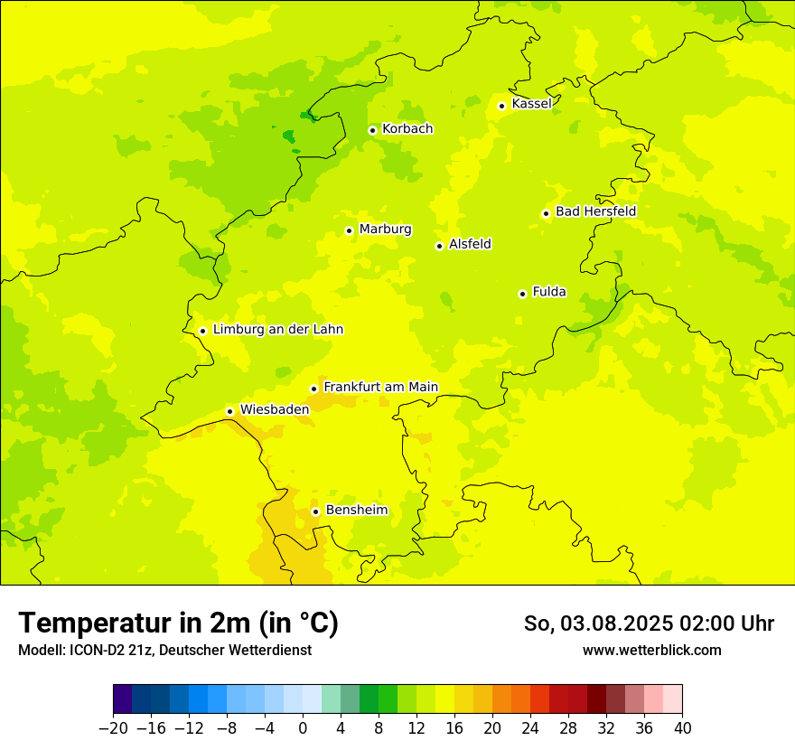 Modellkarten Temperatur