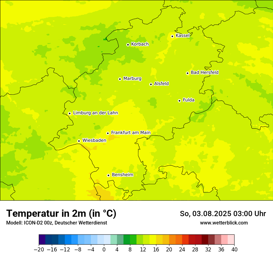 Modellkarten Temperatur