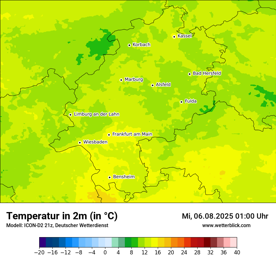 Modellkarten Temperatur