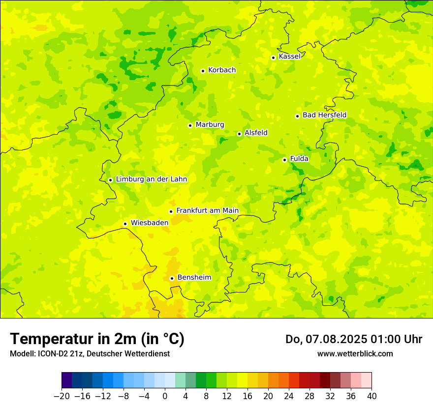 Modellkarten Temperatur