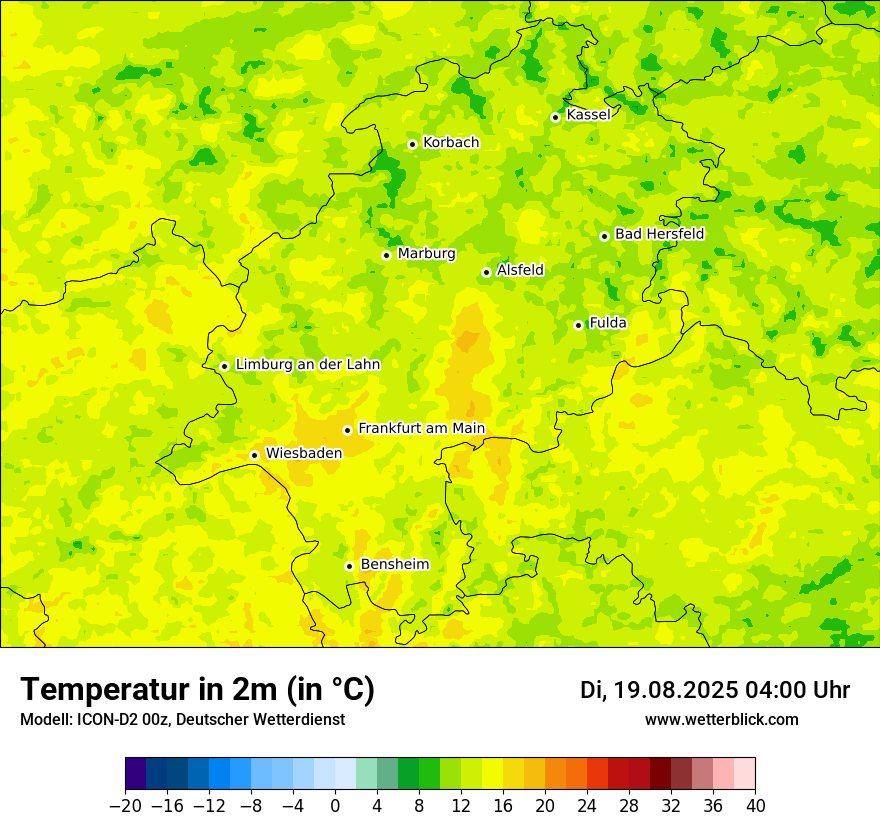 Modellkarten Temperatur