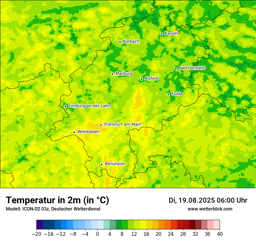 Modellkarten Temperatur