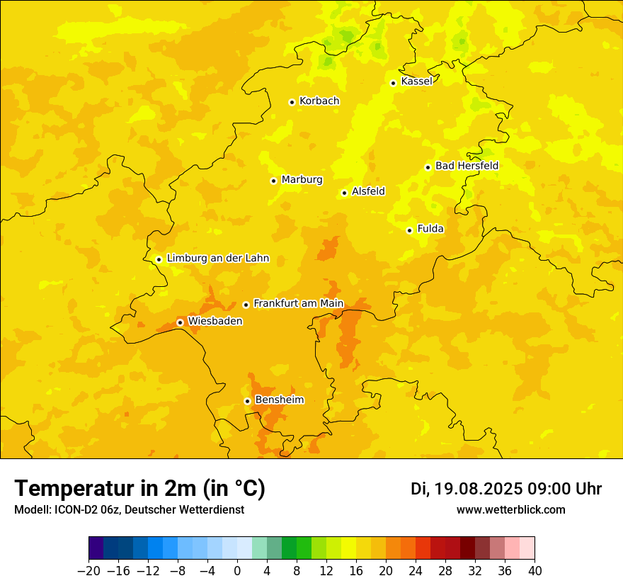 Modellkarten Temperatur