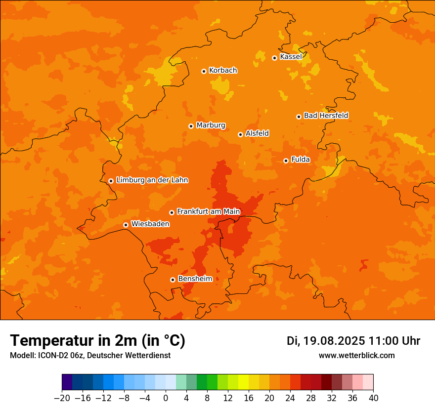 Modellkarten Temperatur
