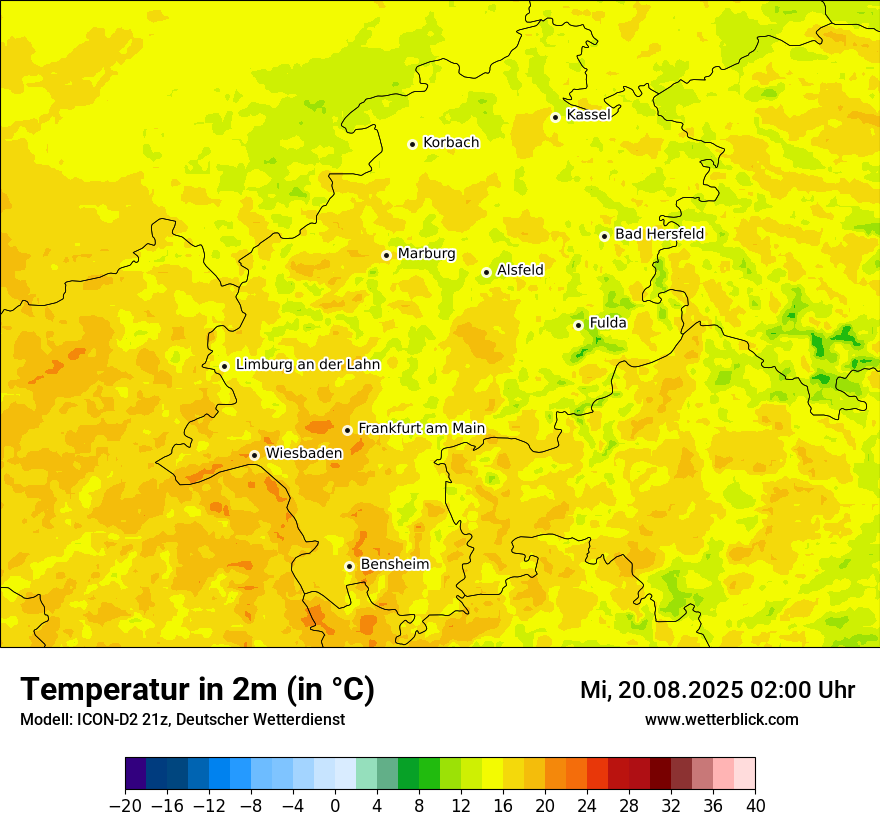Modellkarten Temperatur
