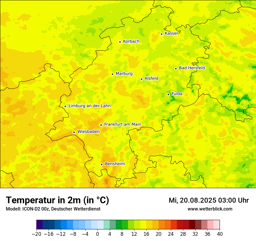 Modellkarten Temperatur