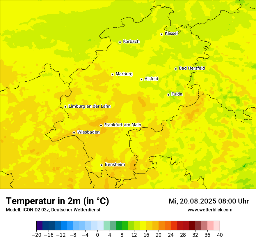 Modellkarten Temperatur