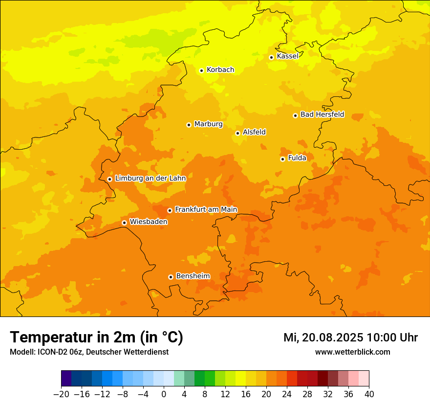 Modellkarten Temperatur