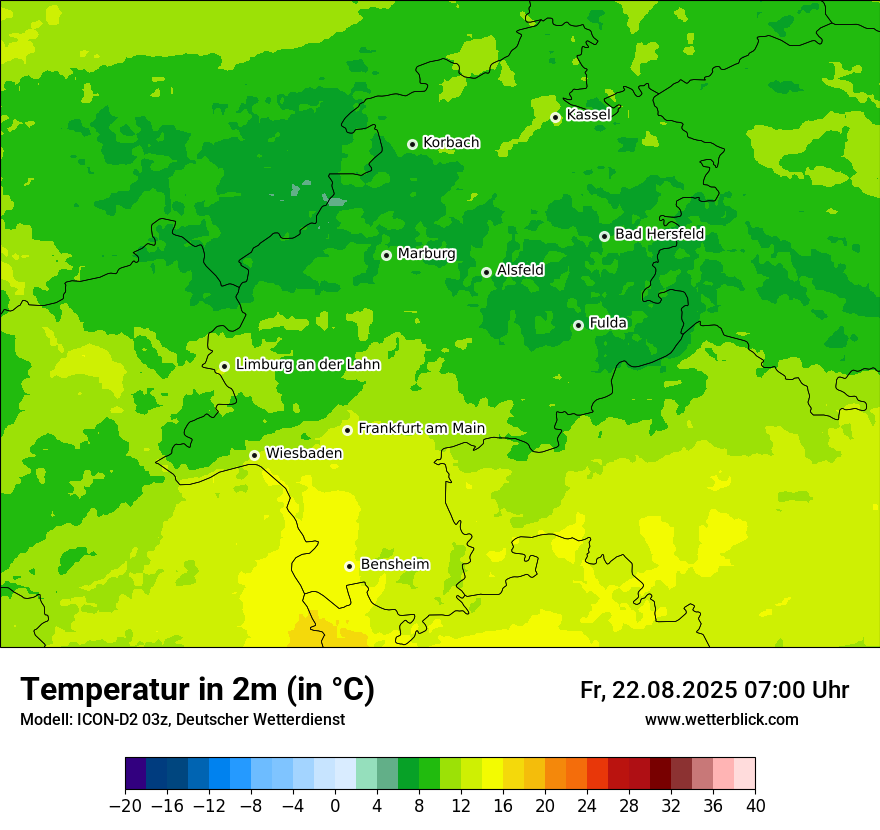 Modellkarten Temperatur