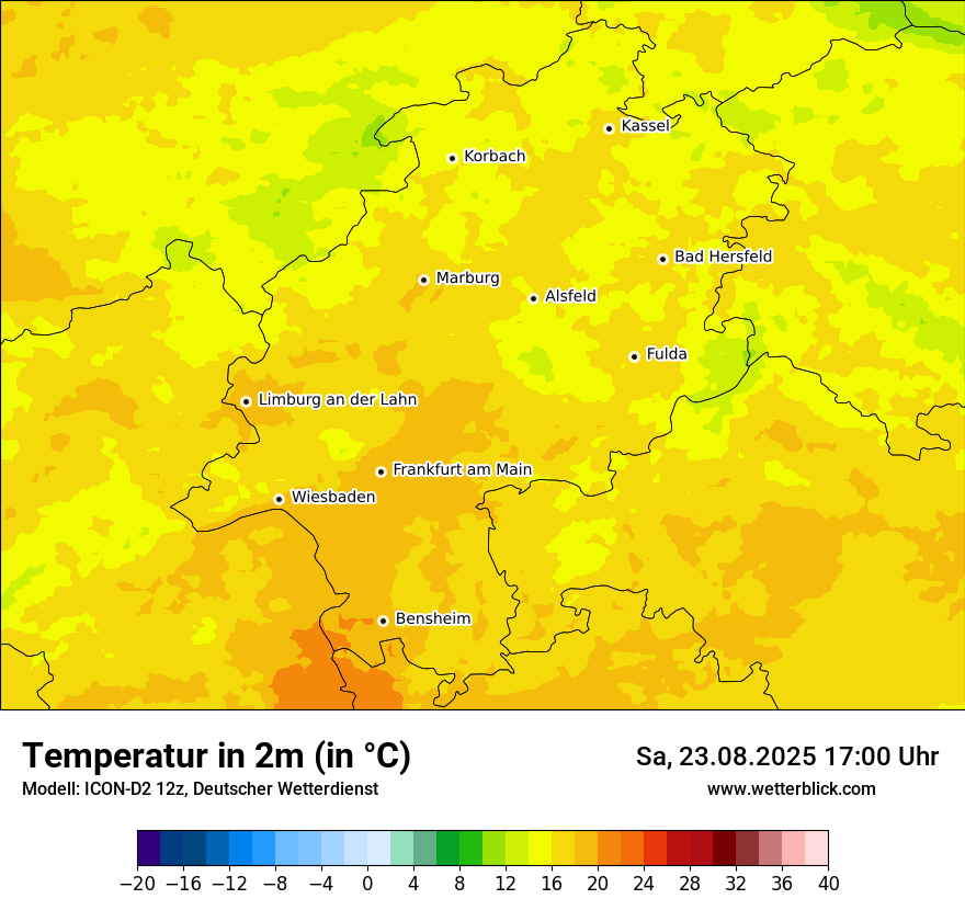 Modellkarten Temperatur