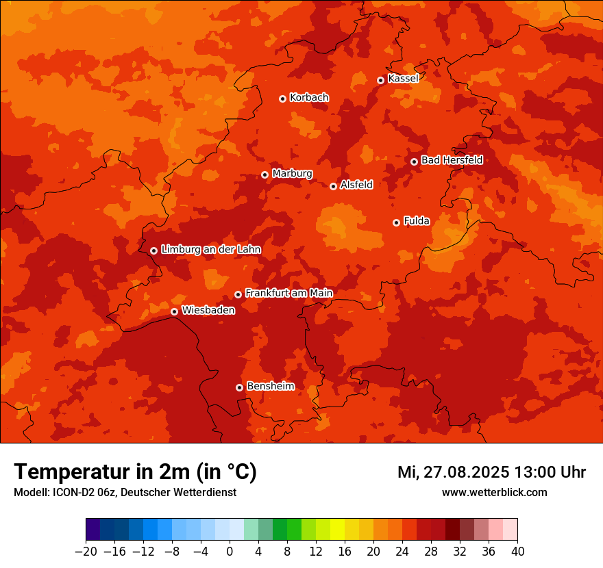 Modellkarten Temperatur