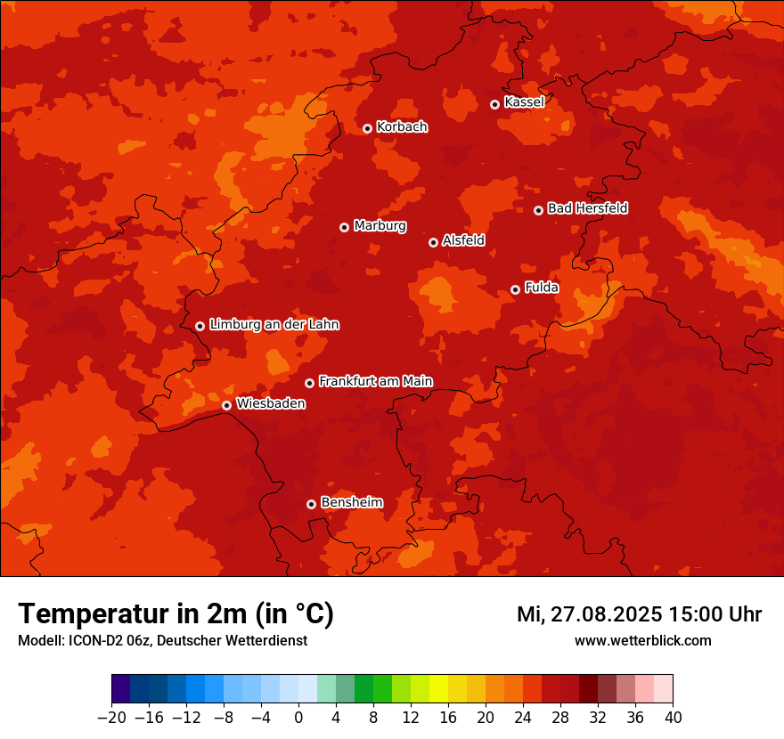 Modellkarten Temperatur