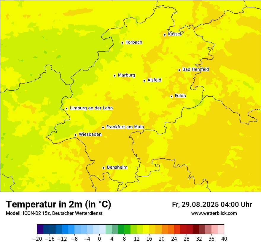 Modellkarten Temperatur