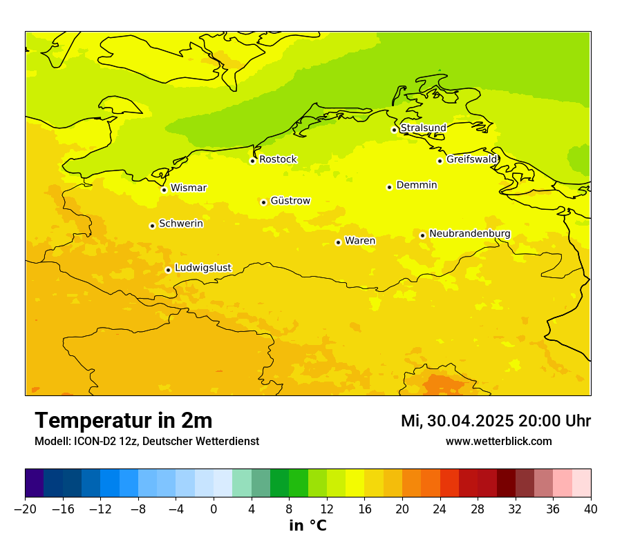 Modellkarten Temperatur