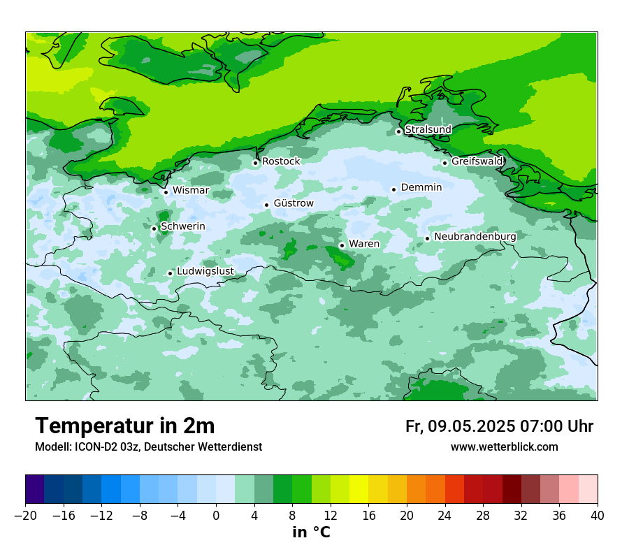 Modellkarten Temperatur