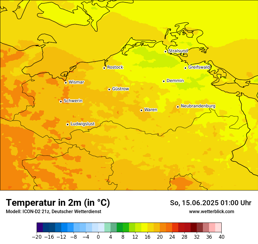 Modellkarten Temperatur
