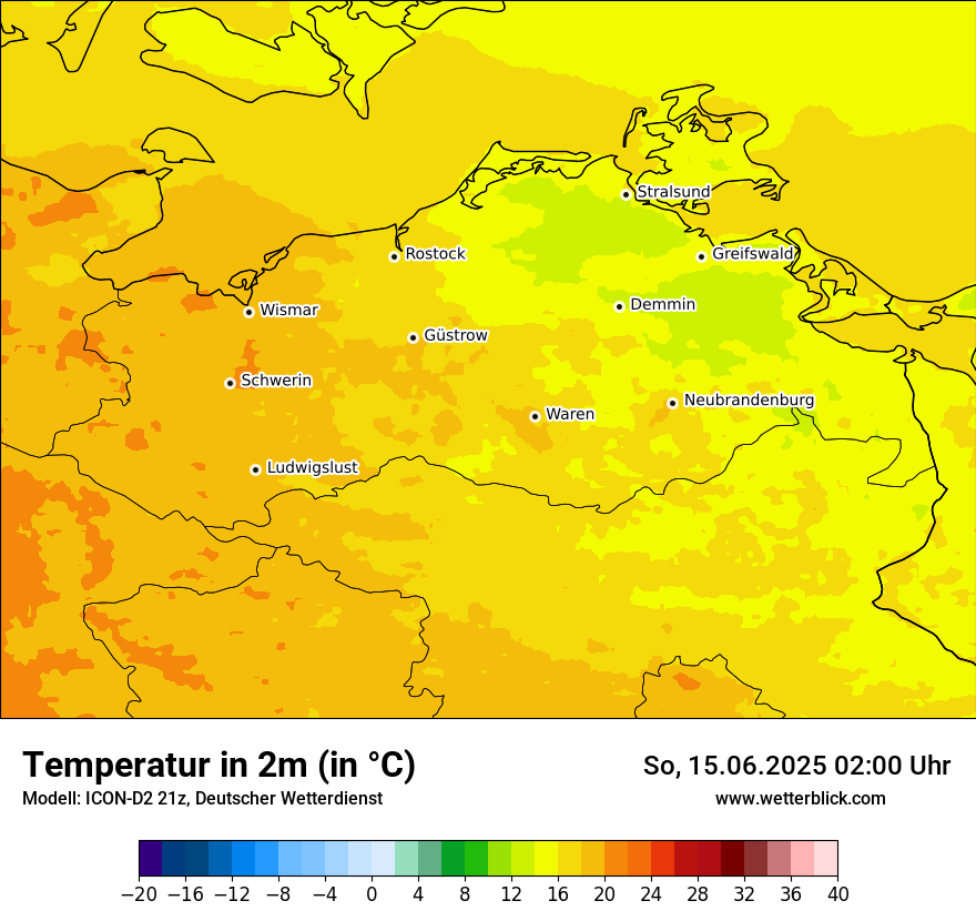 Modellkarten Temperatur