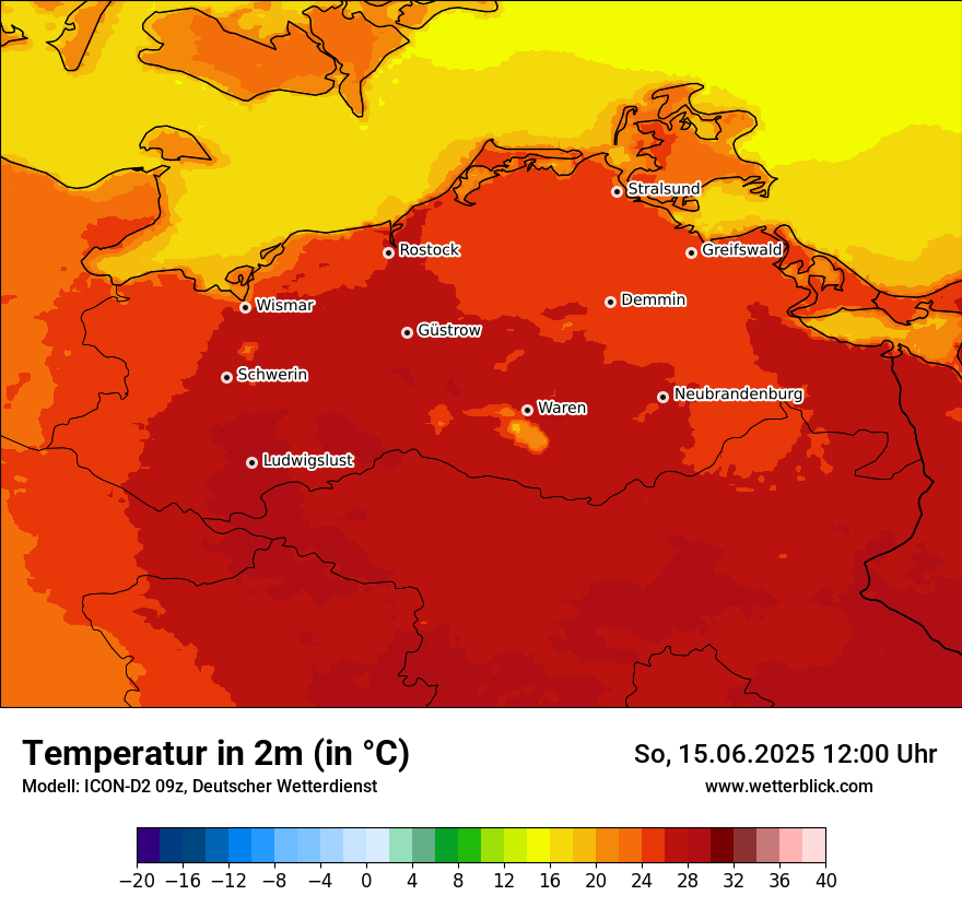 Modellkarten Temperatur