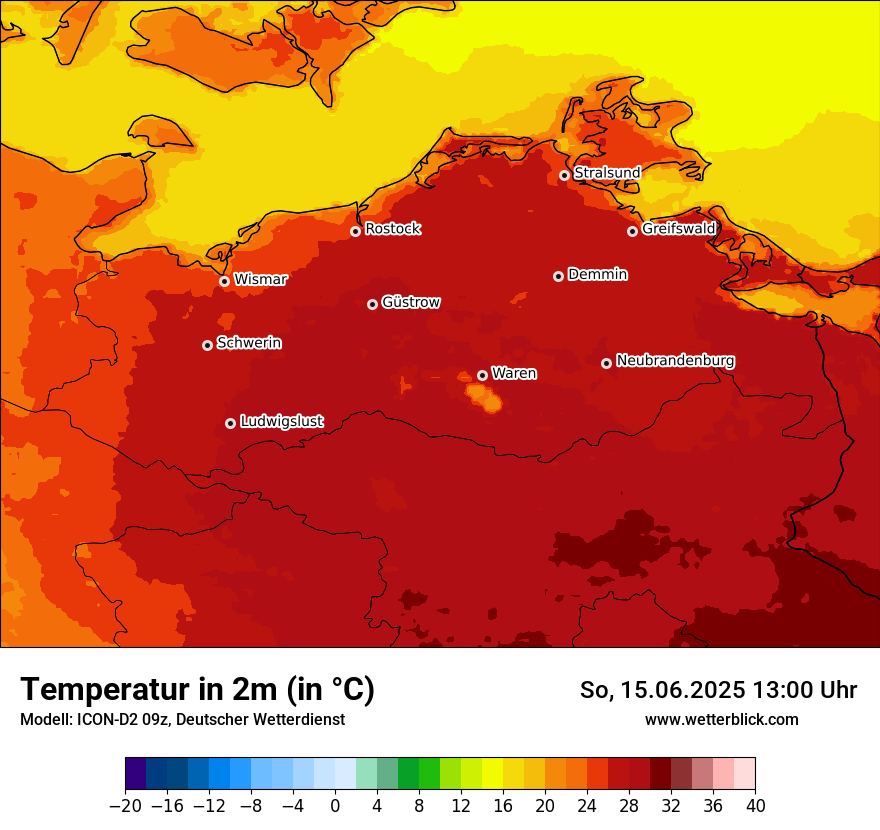 Modellkarten Temperatur