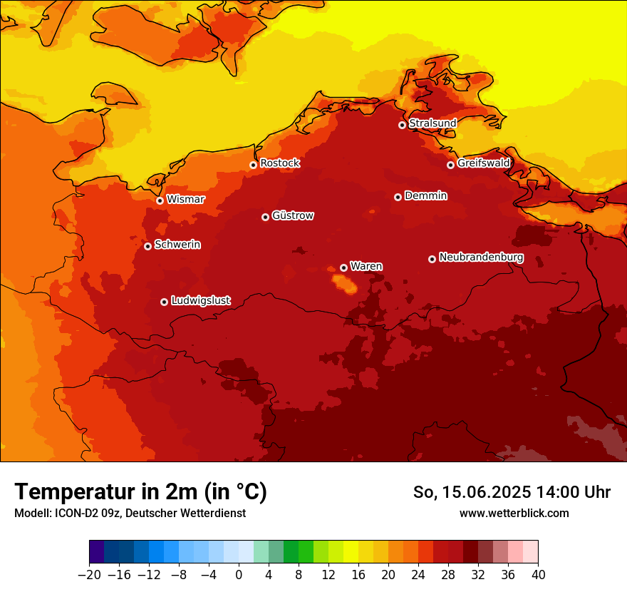 Modellkarten Temperatur