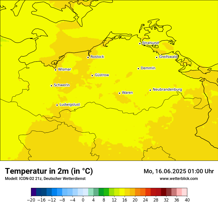 Modellkarten Temperatur