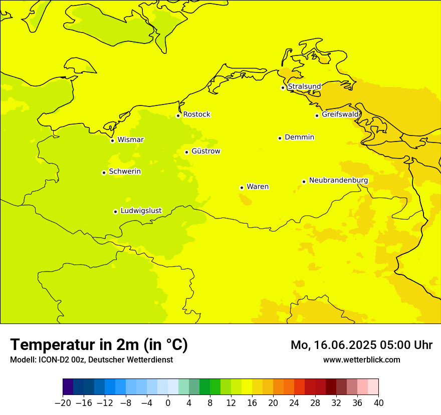 Modellkarten Temperatur