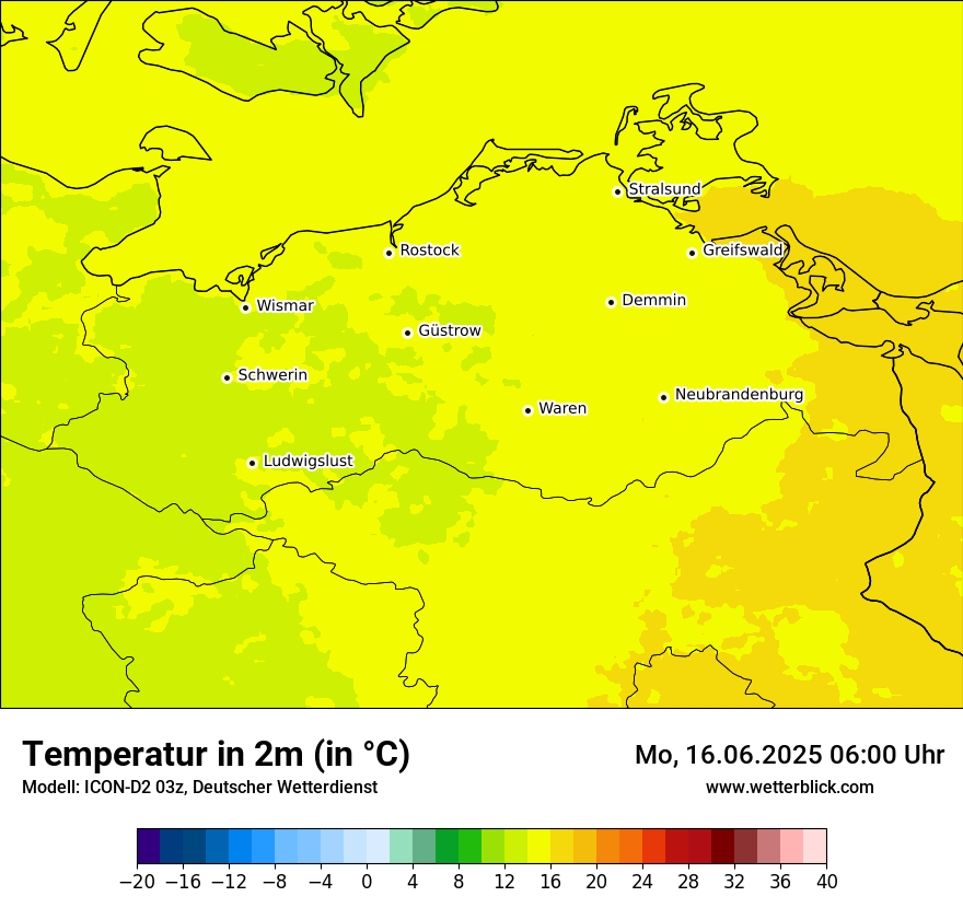 Modellkarten Temperatur