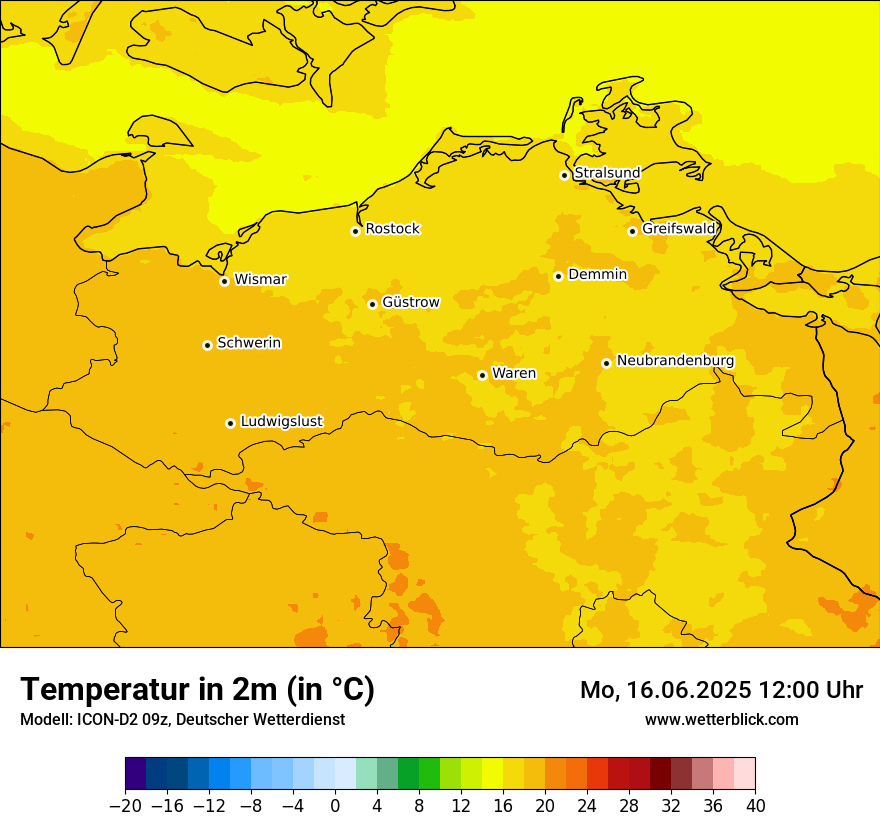 Modellkarten Temperatur