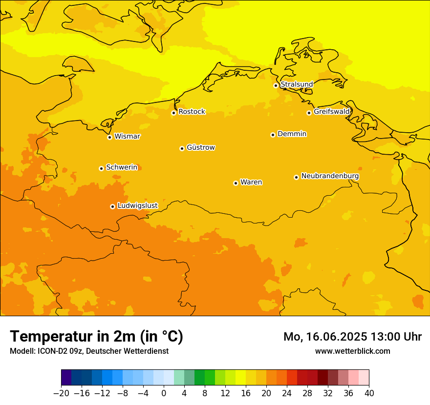 Modellkarten Temperatur