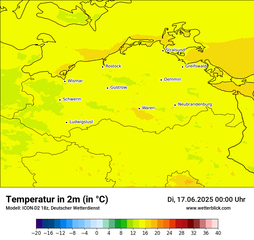 Modellkarten Temperatur