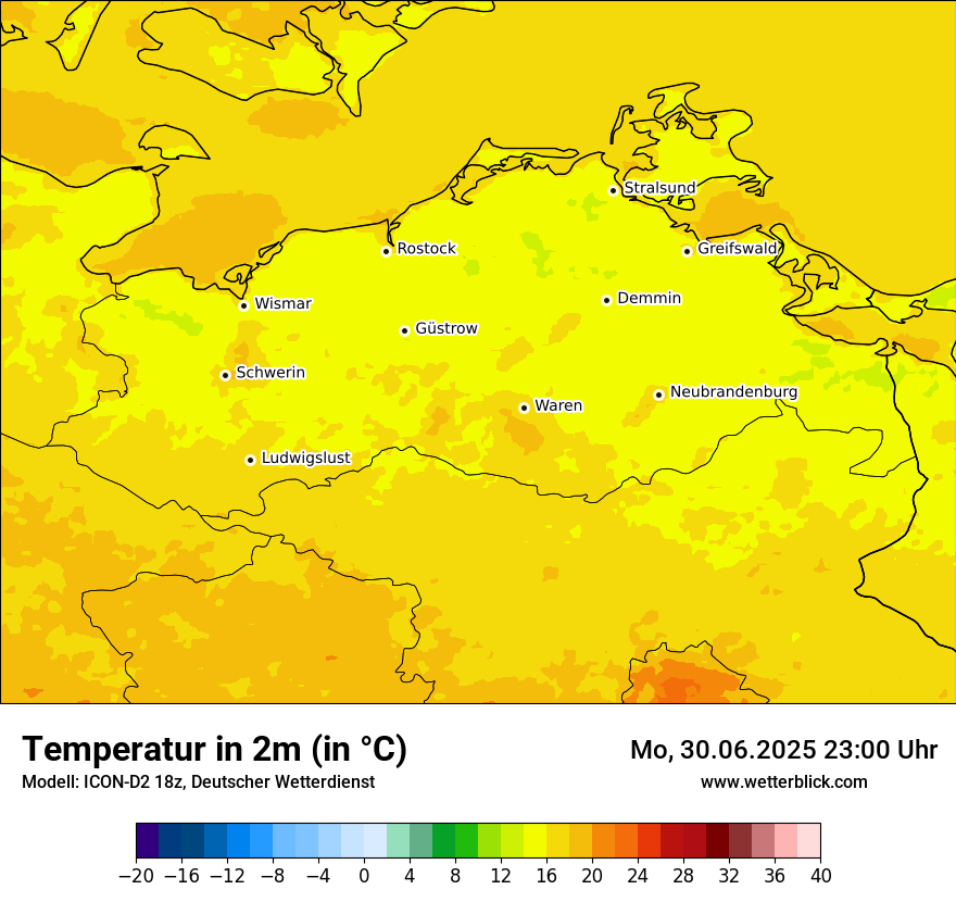 Modellkarten Temperatur