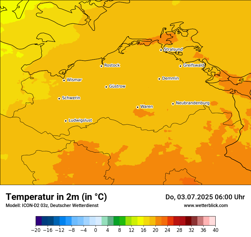 Modellkarten Temperatur