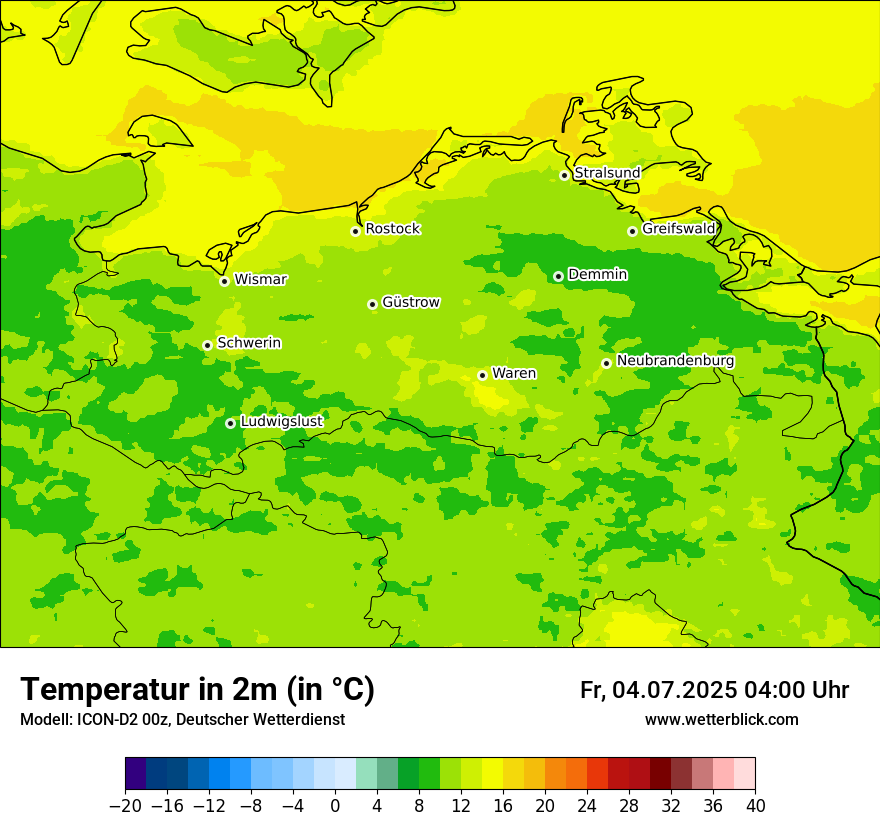 Modellkarten Temperatur