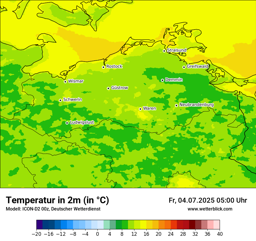 Modellkarten Temperatur