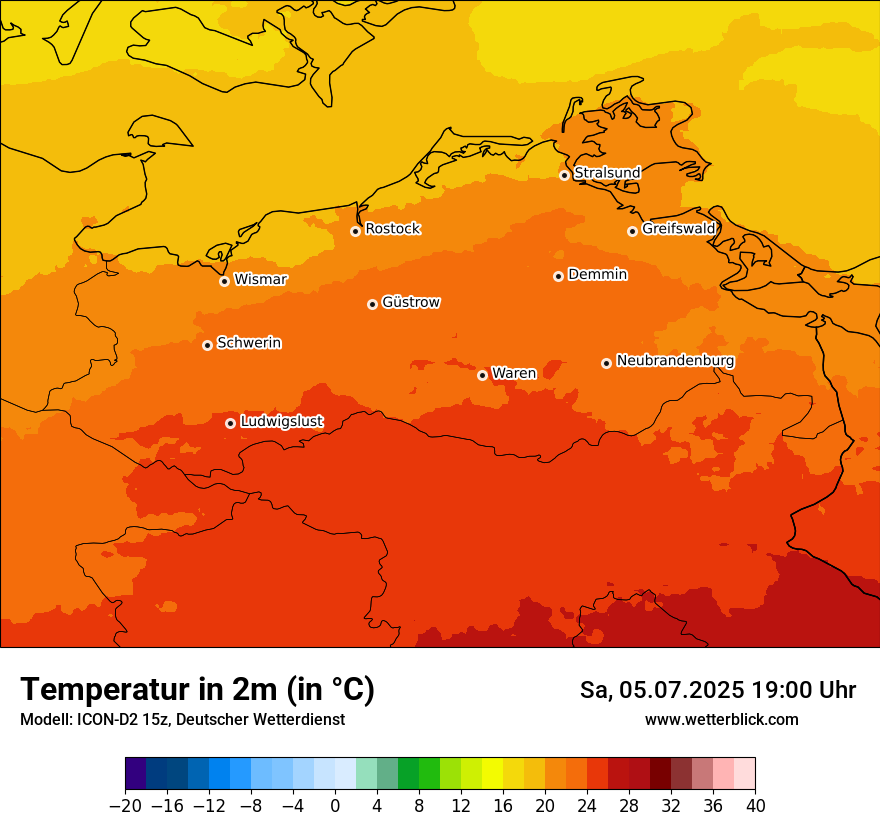 Modellkarten Temperatur