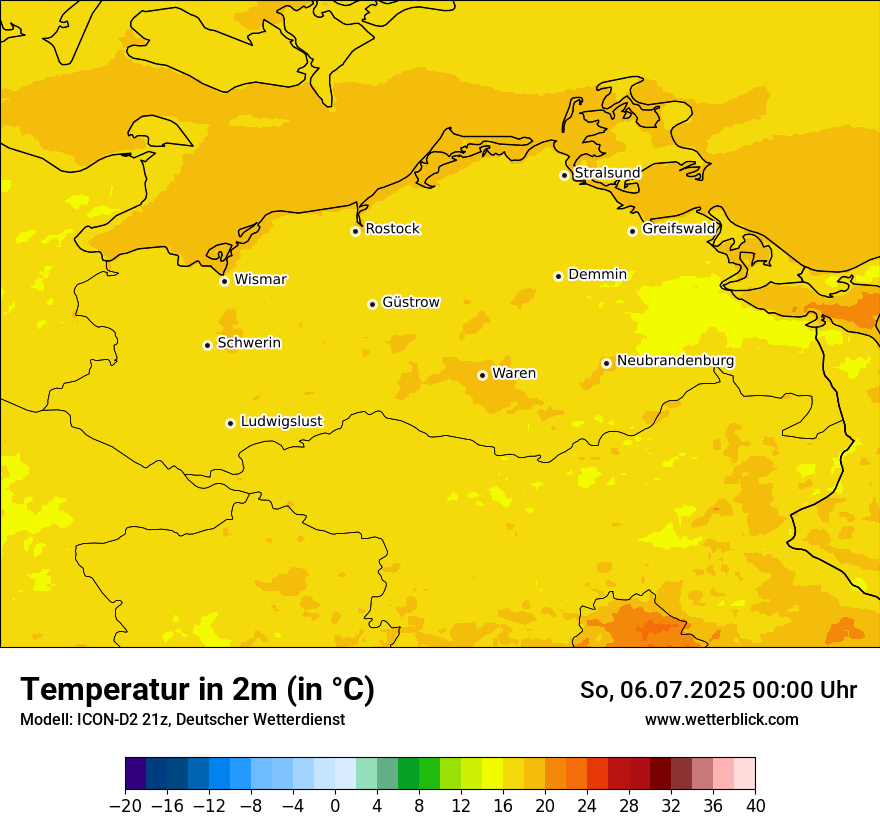 Modellkarten Temperatur