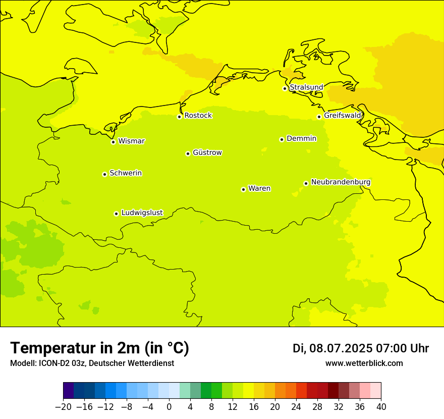 Modellkarten Temperatur