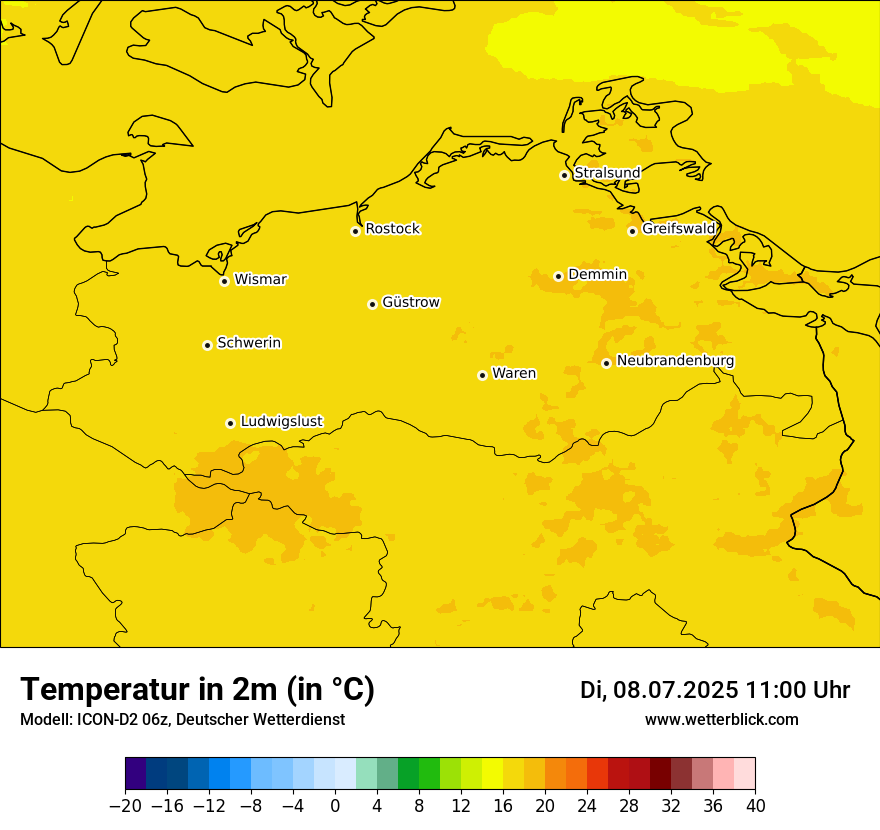 Modellkarten Temperatur