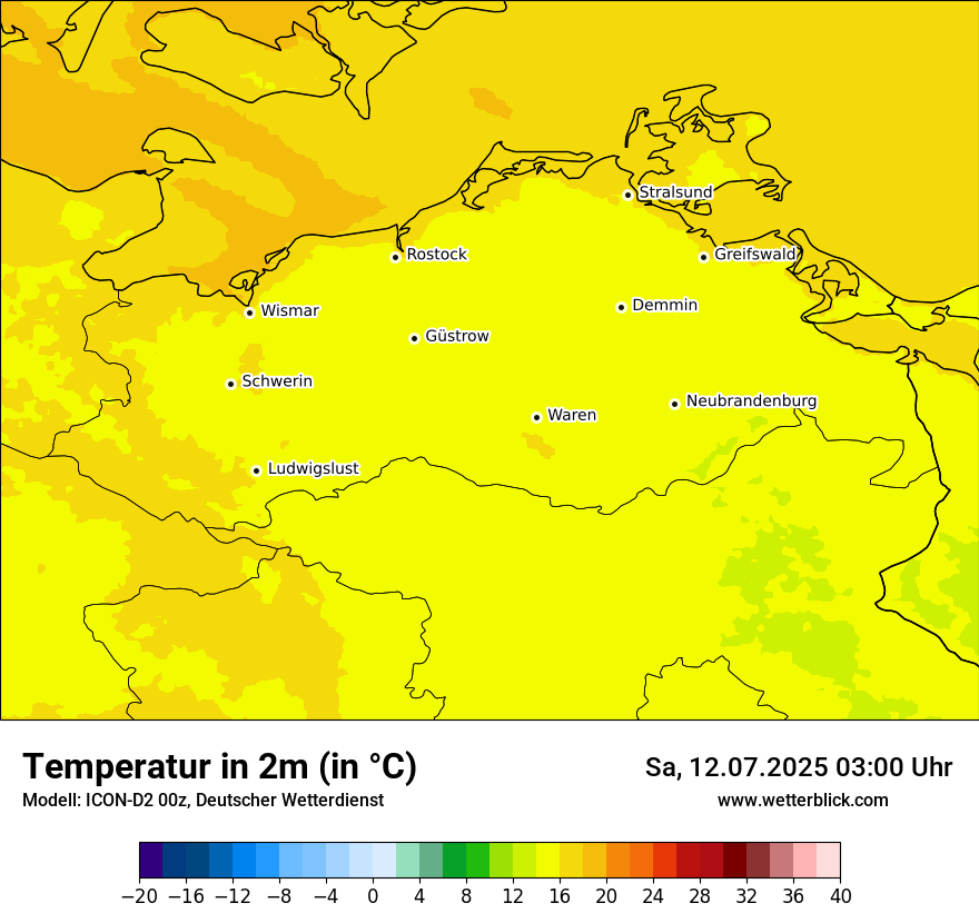 Modellkarten Temperatur