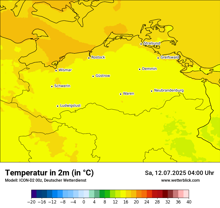 Modellkarten Temperatur
