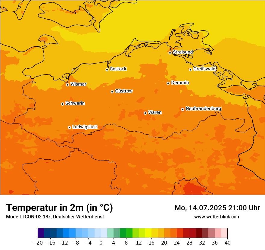 Modellkarten Temperatur