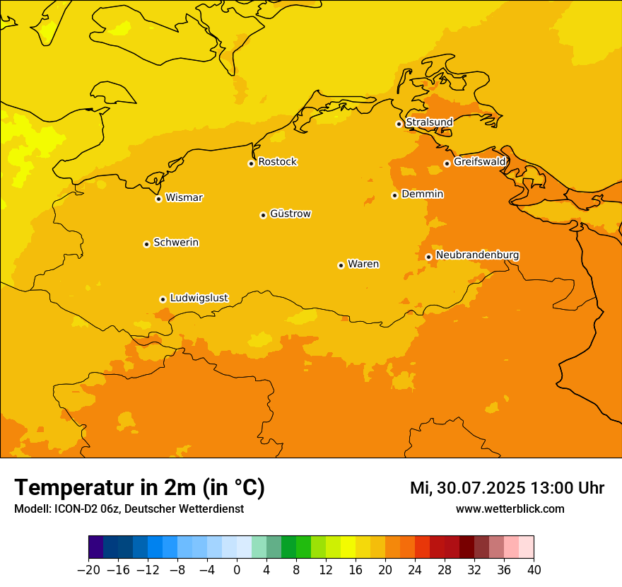 Modellkarten Temperatur