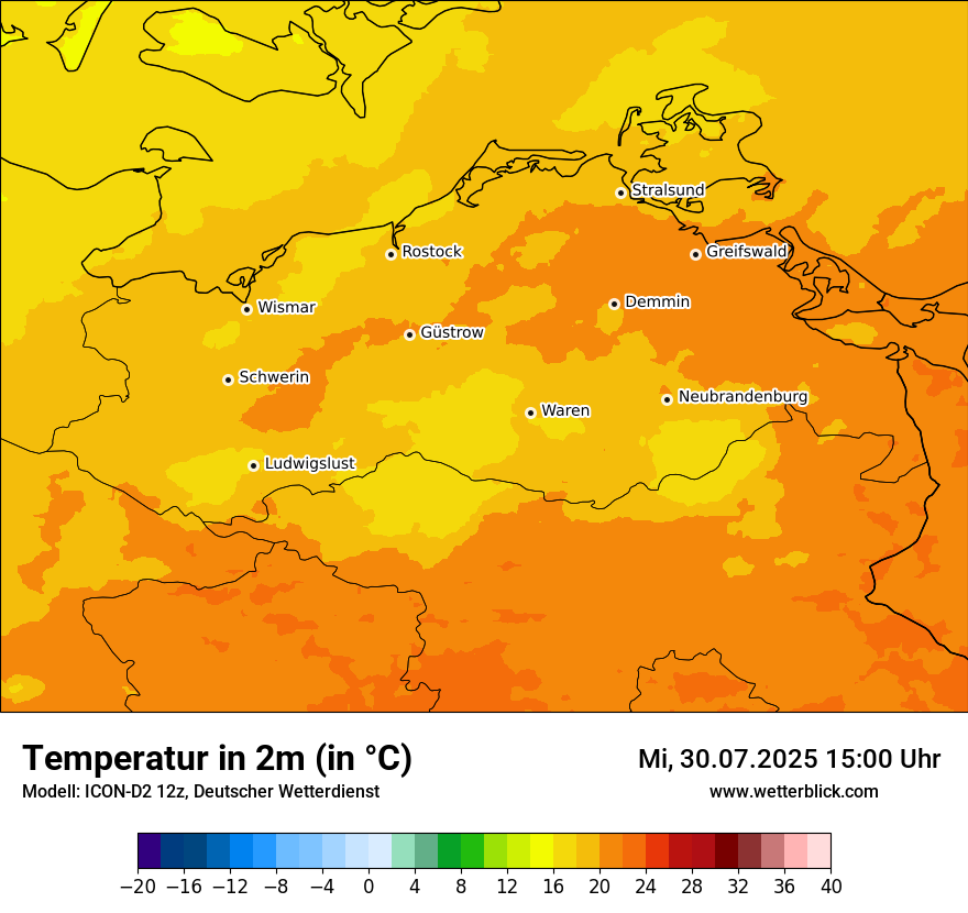 Modellkarten Temperatur
