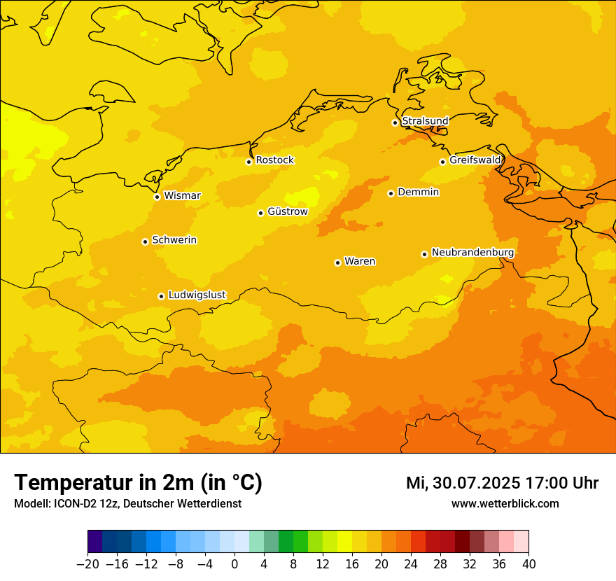 Modellkarten Temperatur