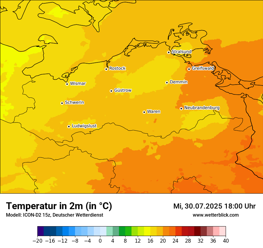Modellkarten Temperatur