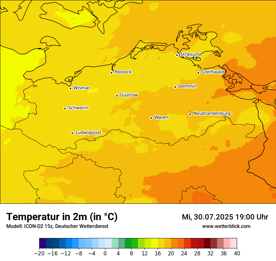 Modellkarten Temperatur