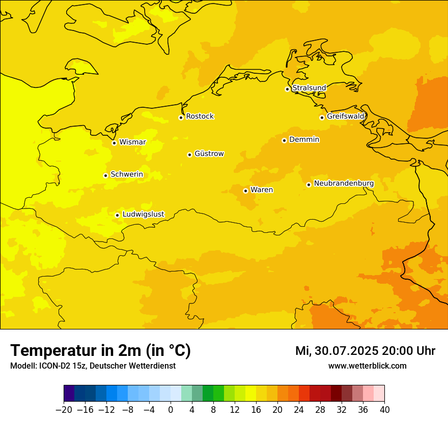 Modellkarten Temperatur