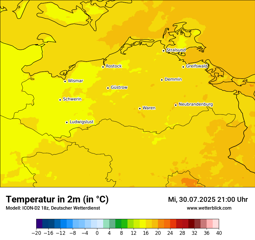 Modellkarten Temperatur