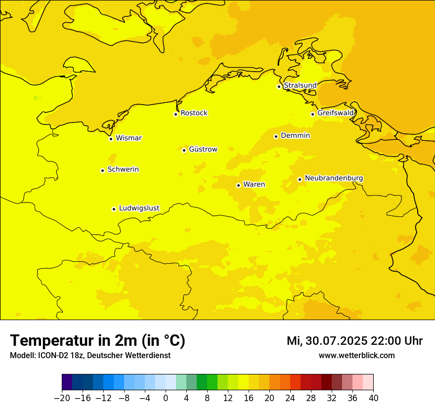 Modellkarten Temperatur