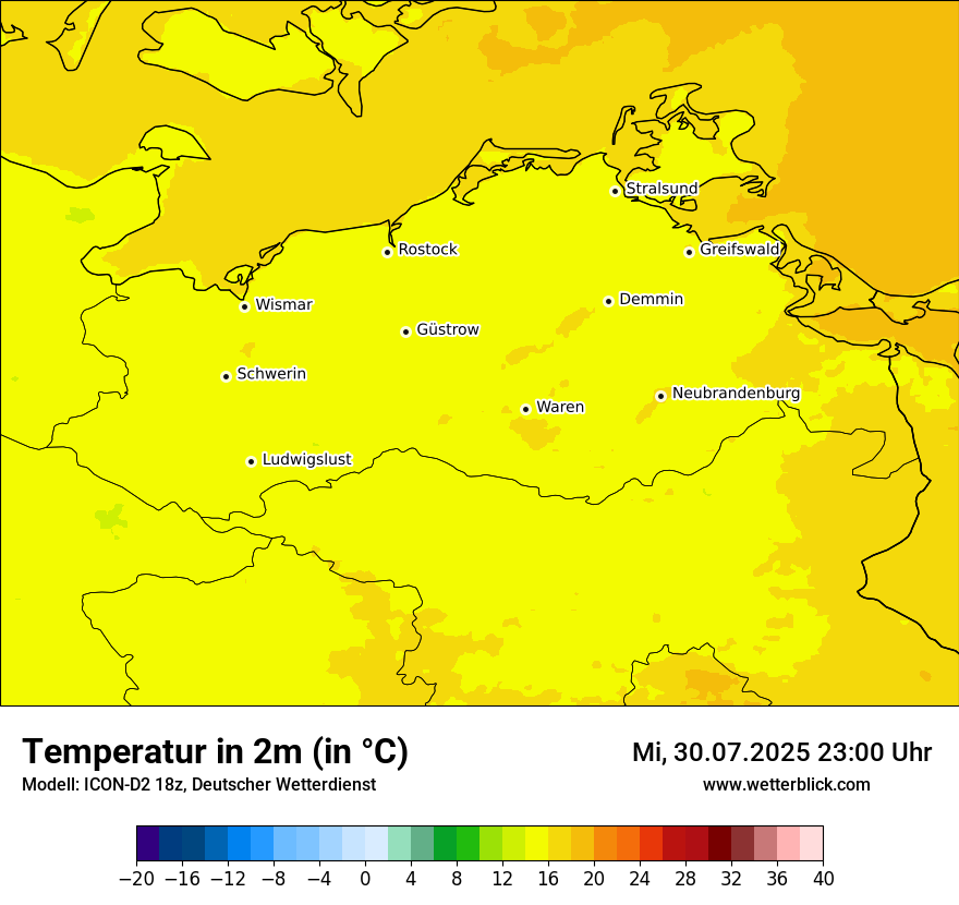Modellkarten Temperatur
